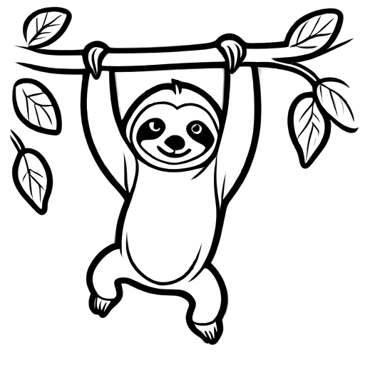 Realistic sloth coloring page â lulu pages