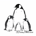 Penguin family coloring pages