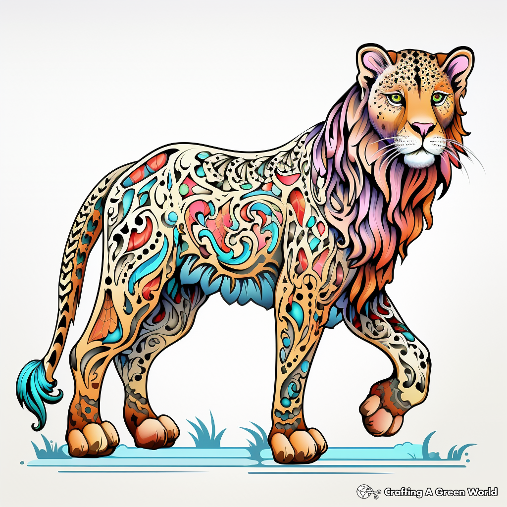 Unicorn cheetah coloring pages