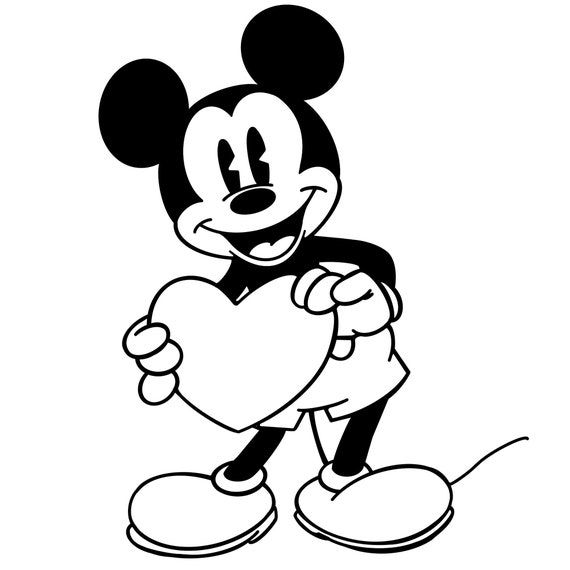 Mickey mouse heart svg file instant download