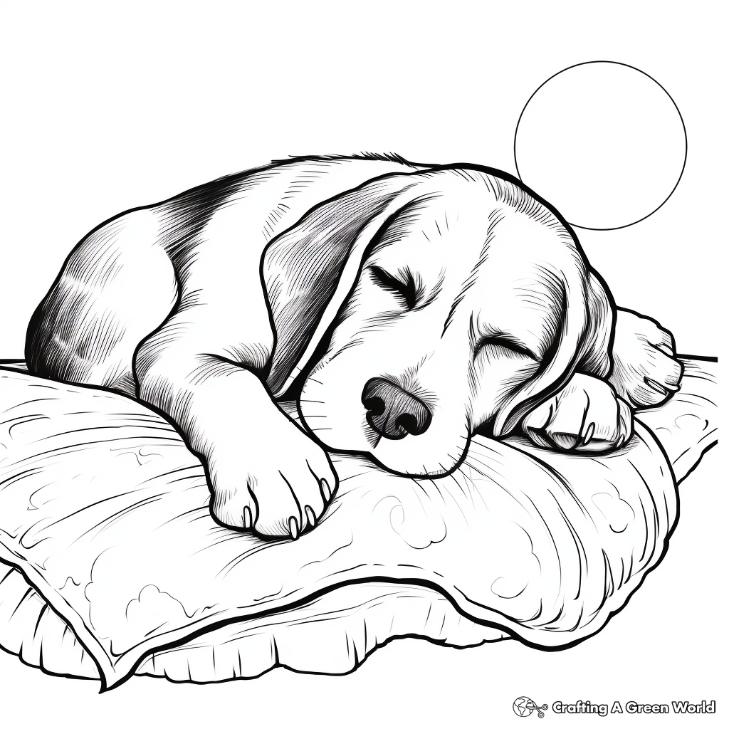 Sleeping dog coloring pages