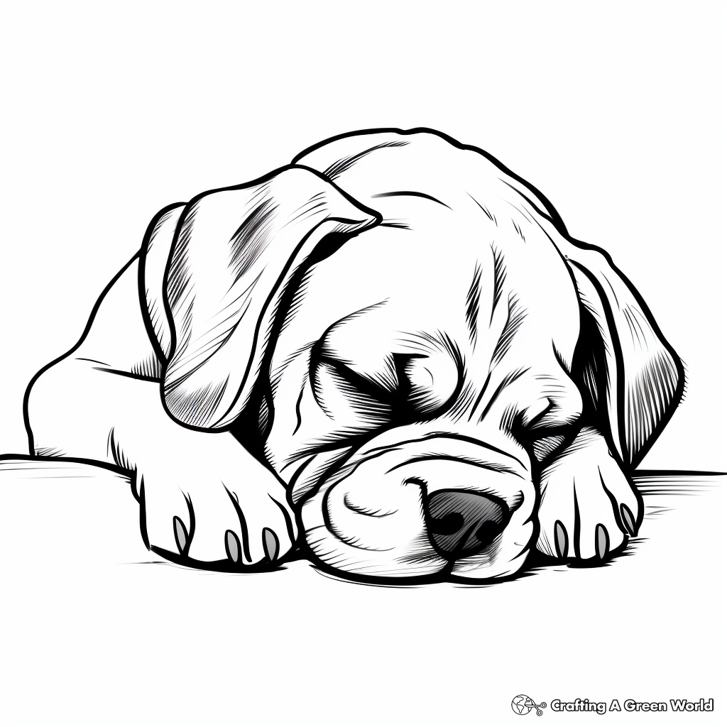 Sleeping dog coloring pages