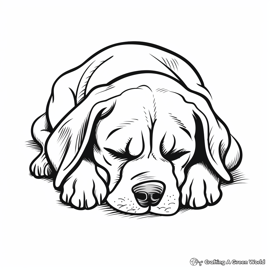 Sleeping dog coloring pages