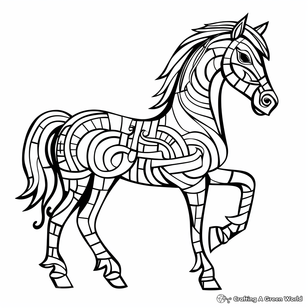 Hard horse coloring pages