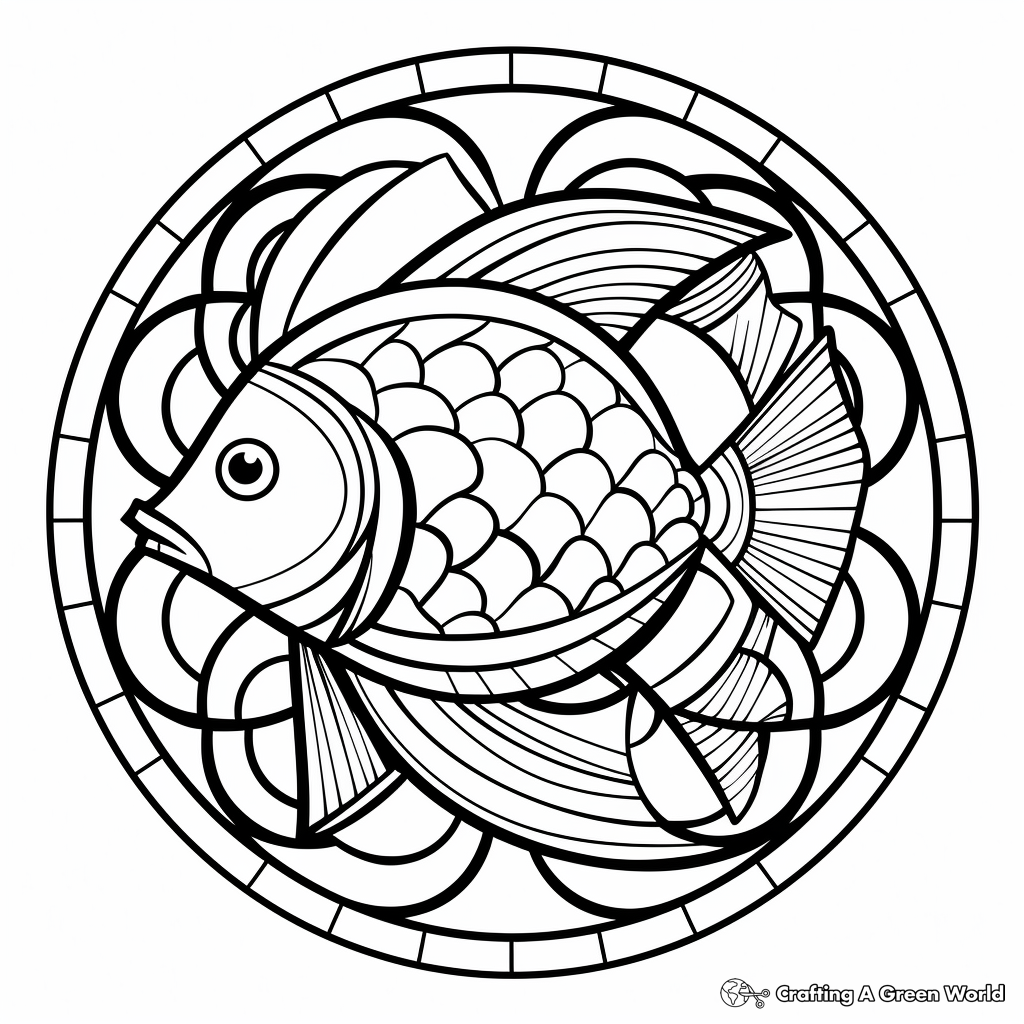 Fish mandala coloring pages