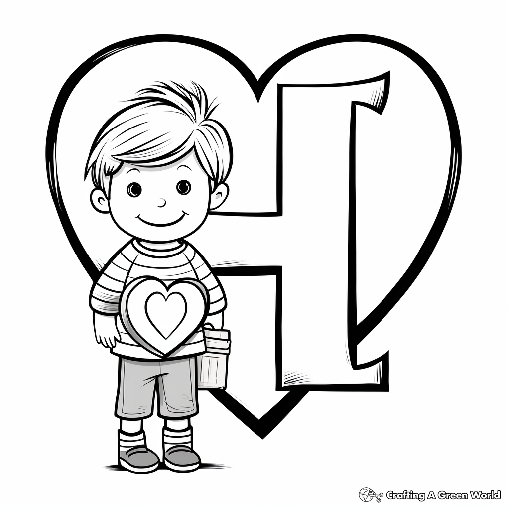 H is for heart coloring pages