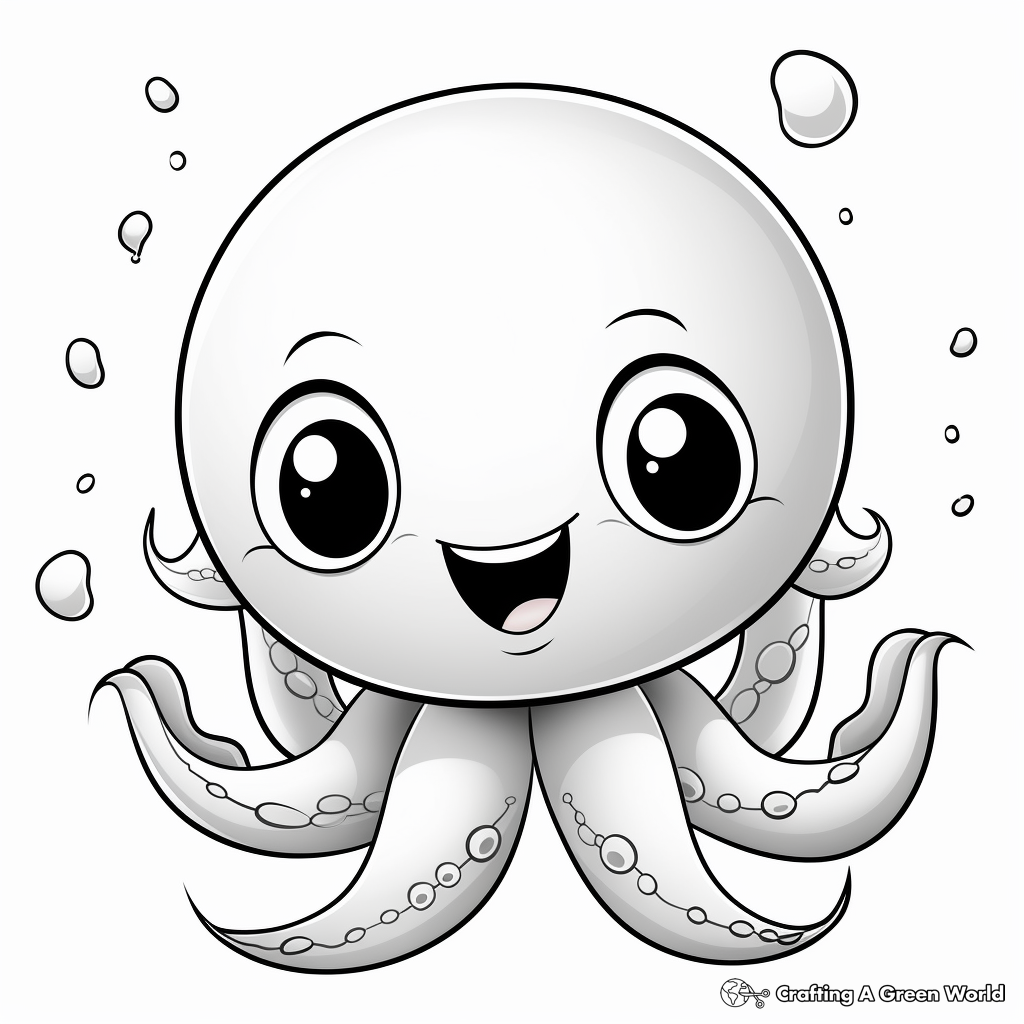 Baby octopus coloring pages