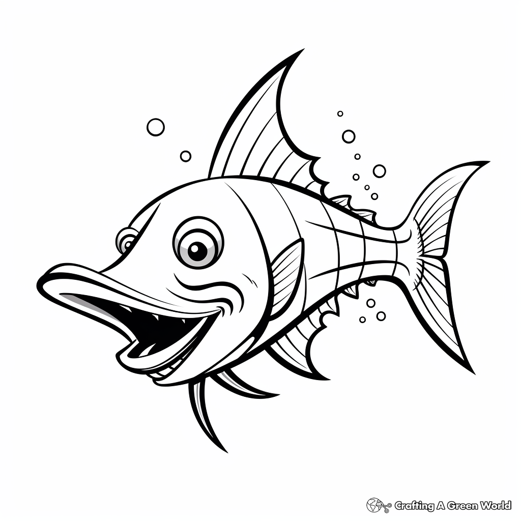 Slippery fish coloring pages