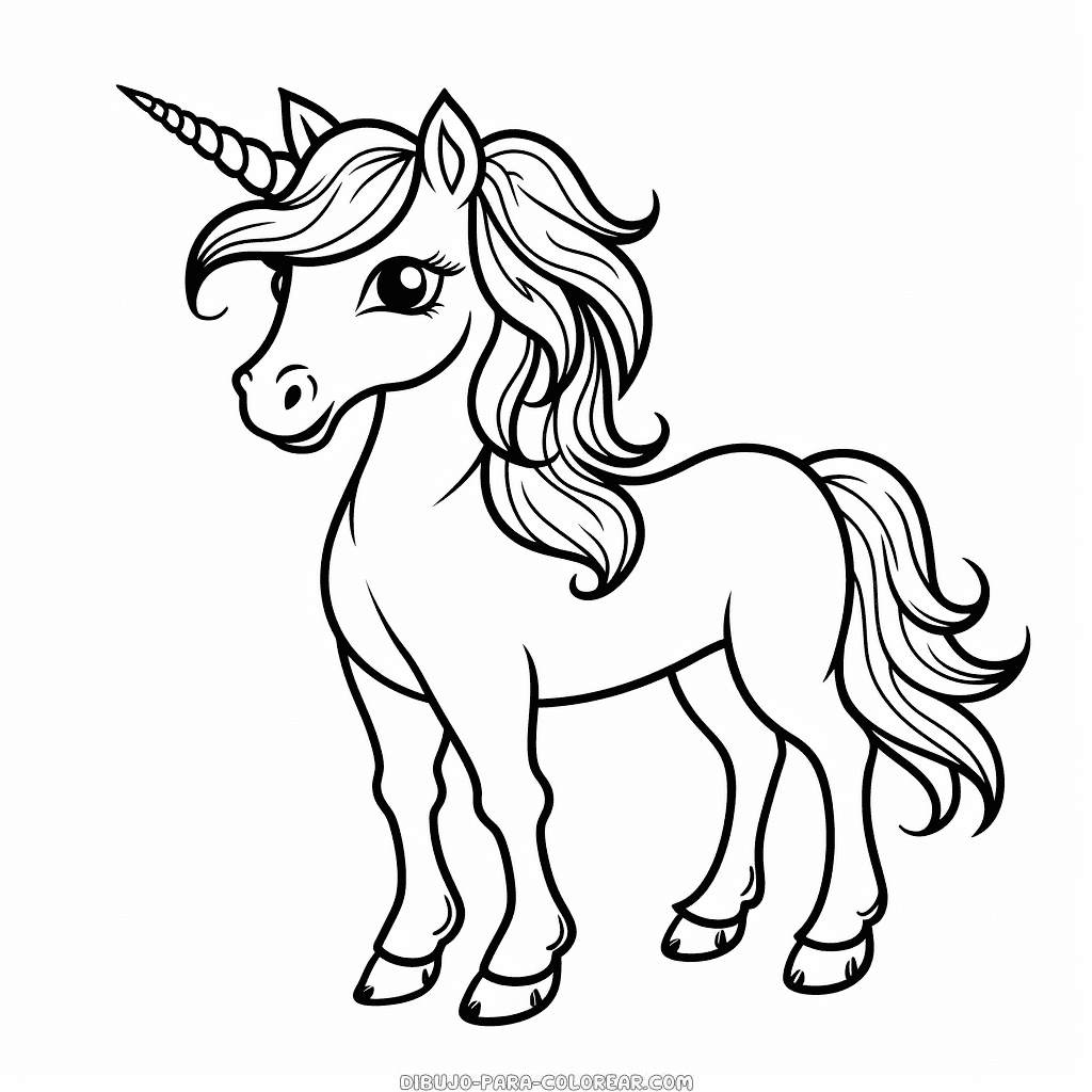 Dibujo de precioso unicornio para colorear dibujo para colorear