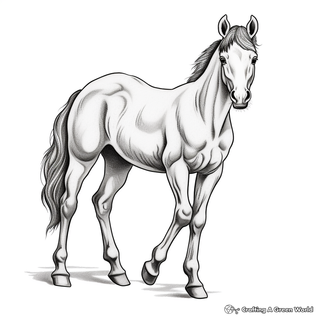 Realistic pony coloring pages