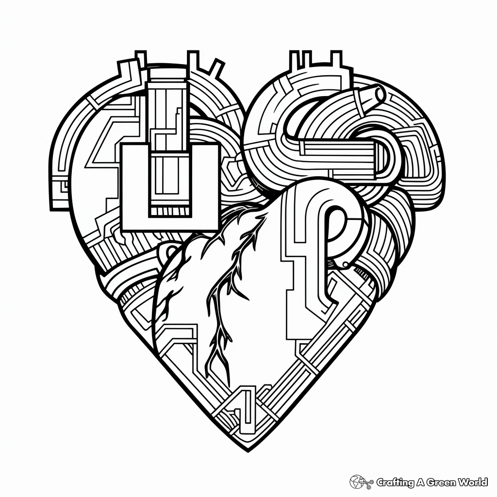 H is for heart coloring pages