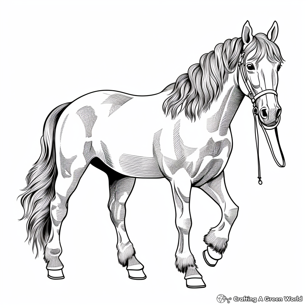 Realistic pony coloring pages