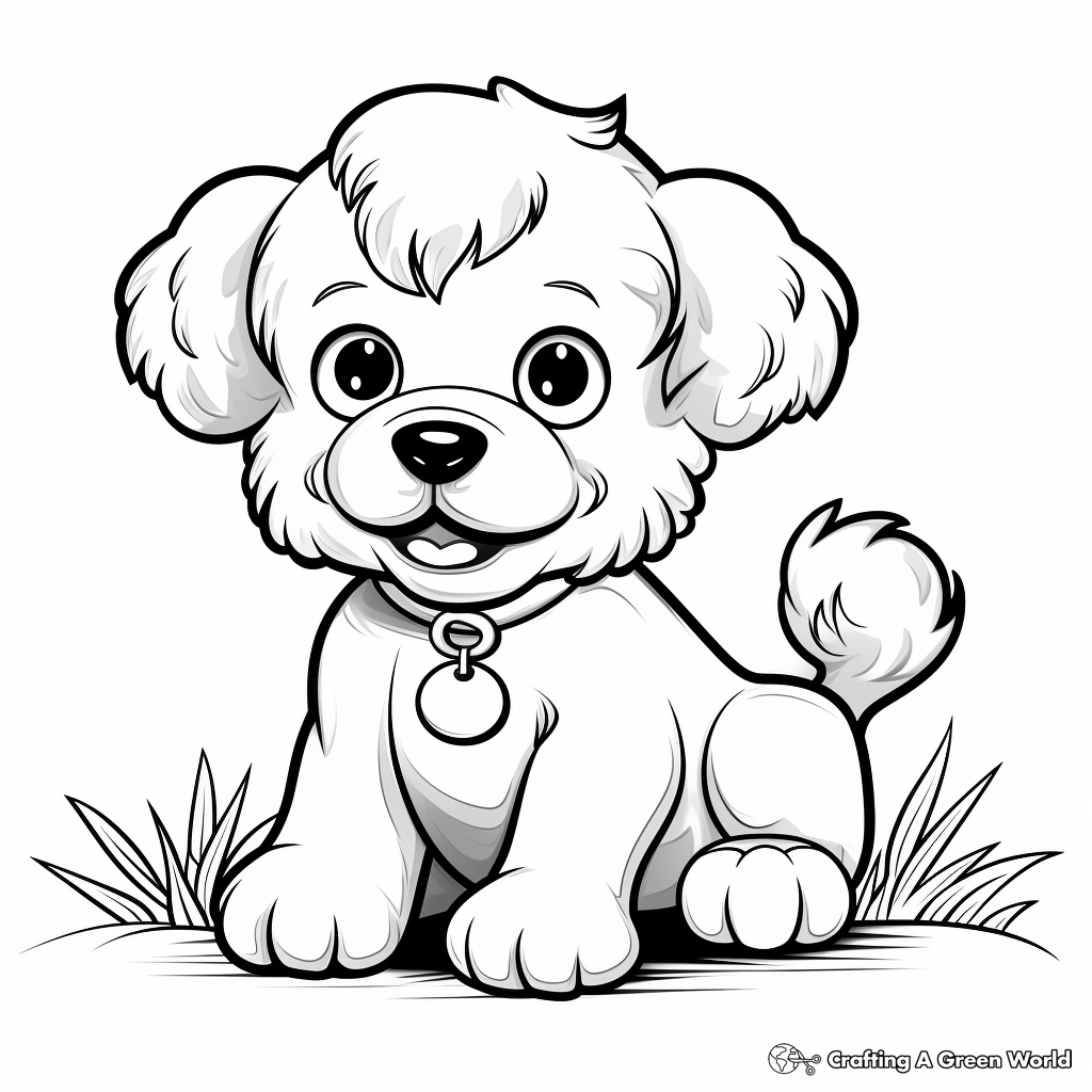 Toy poodle coloring pages