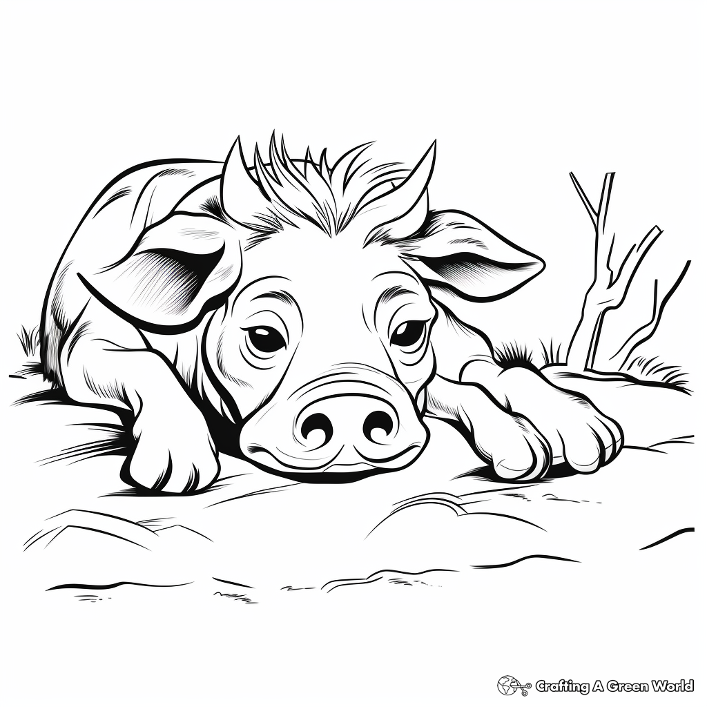 Warthog coloring pages