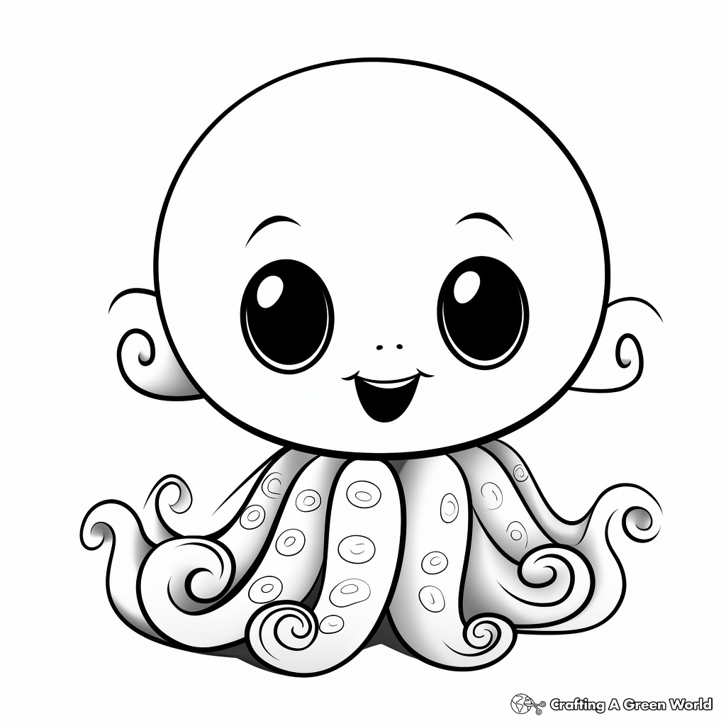 Baby octopus coloring pages