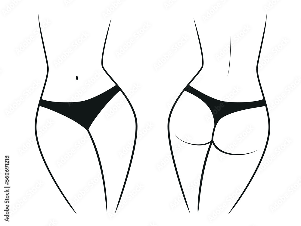 Download silhouette of a female figure in thong panties
