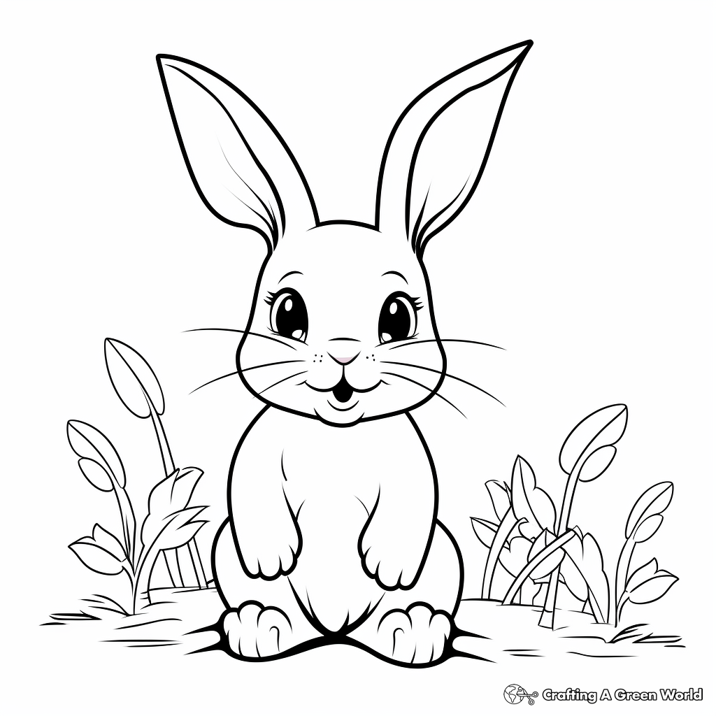 R is for rabbit coloring pages