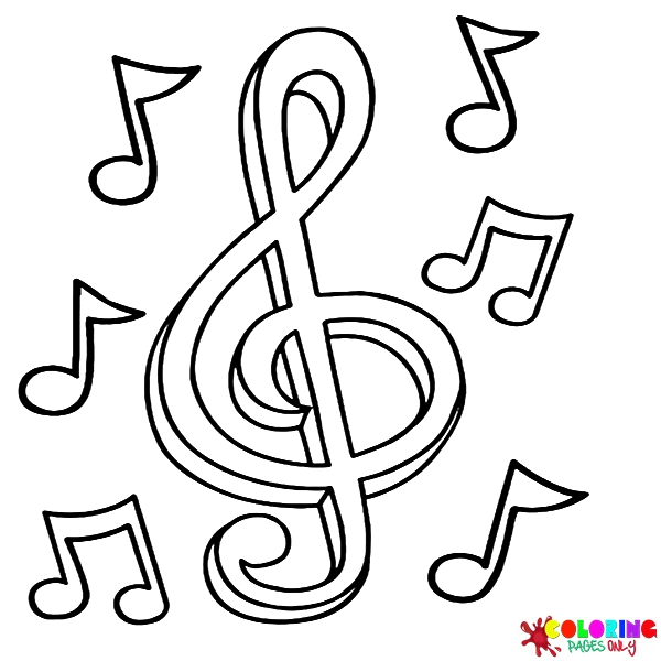 Music notes coloring pages