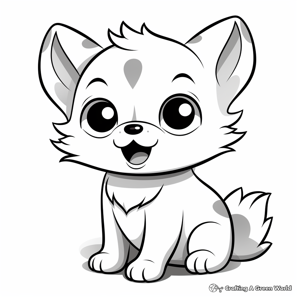 Chibi wolf coloring pages