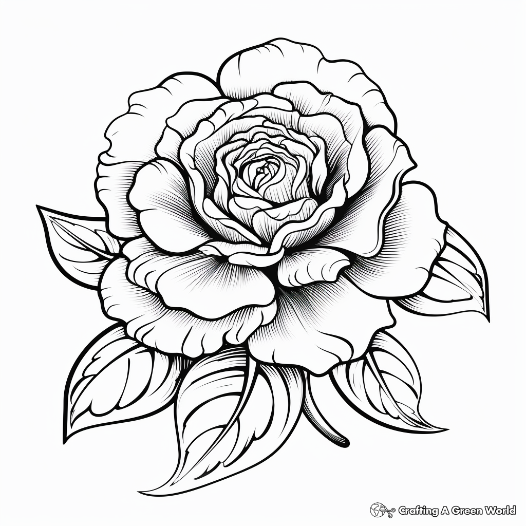 Realistic flower coloring pages