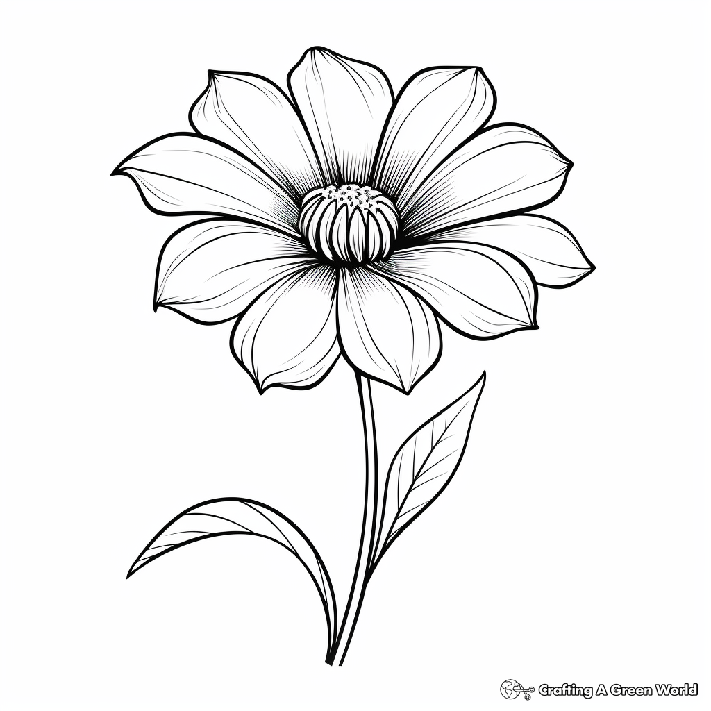 Realistic flower coloring pages