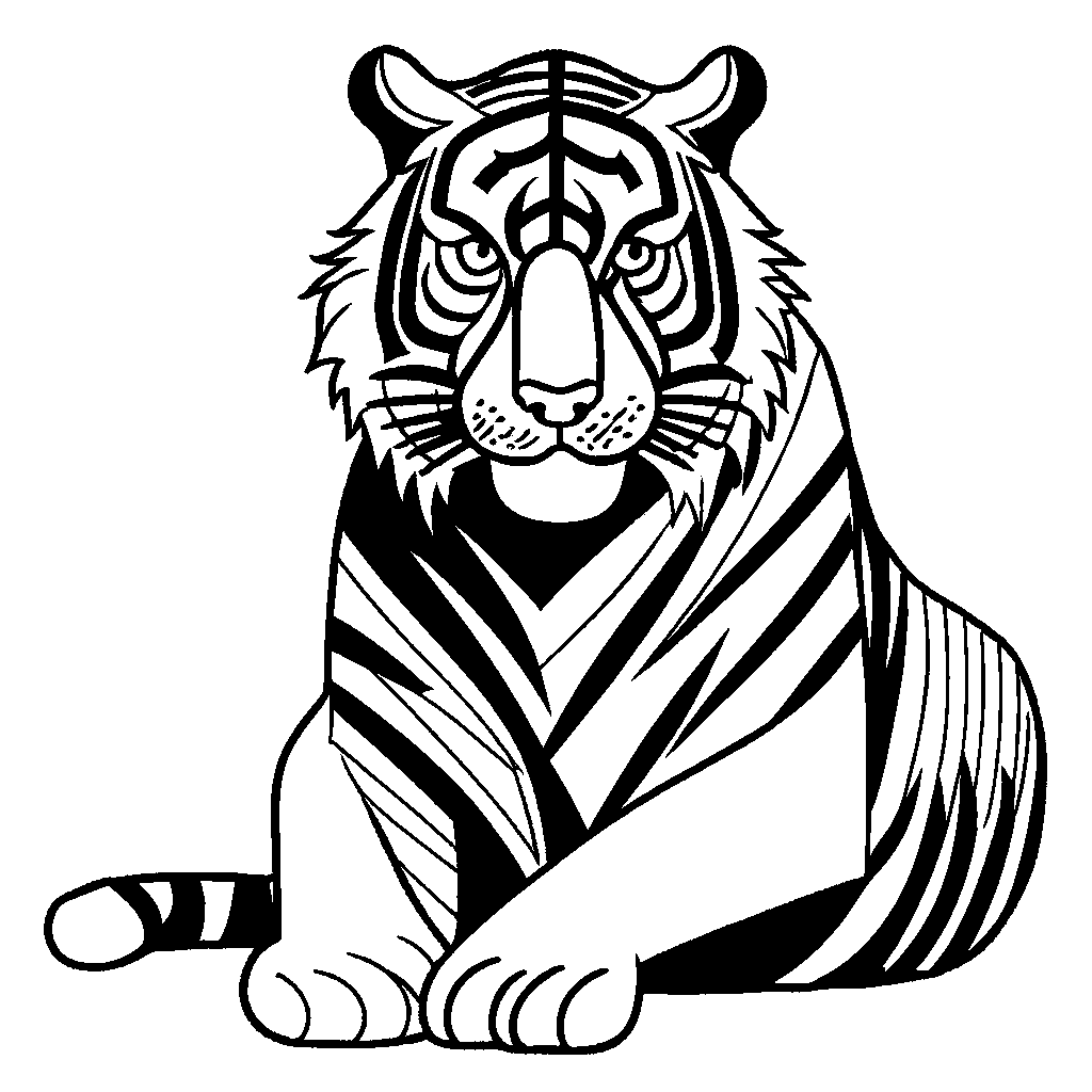 Big tiger coloring page â lulu pages