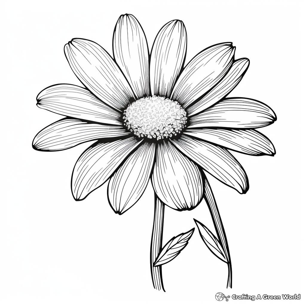 Realistic flower coloring pages