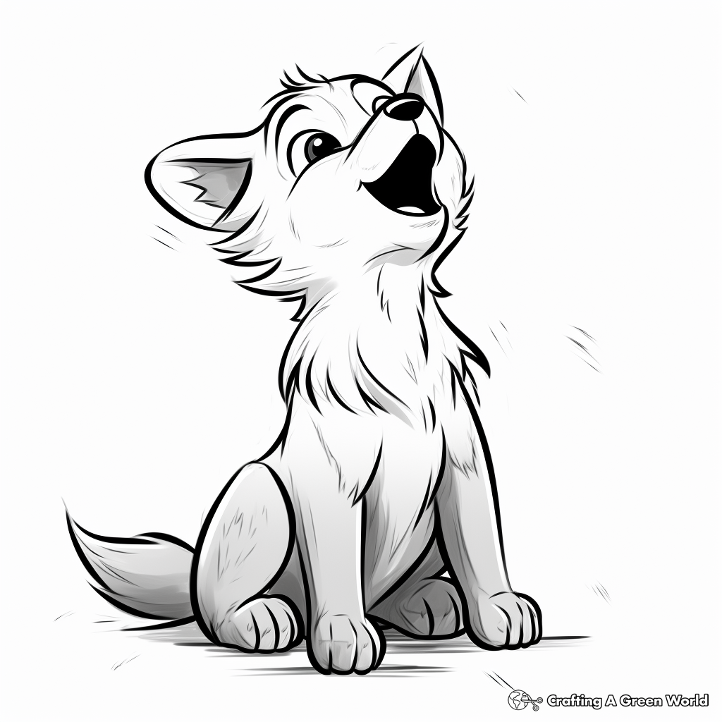 Baby wolf coloring pages