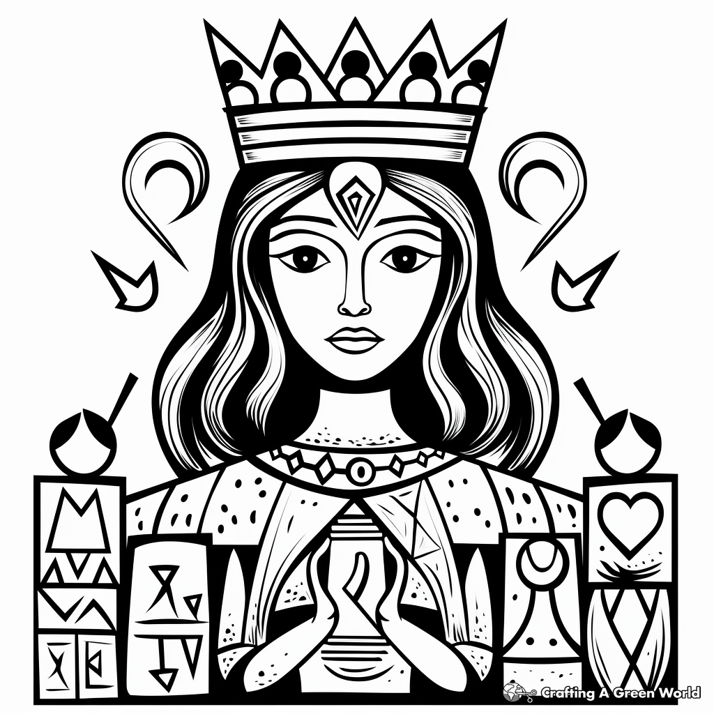 Q is for queen coloring pages