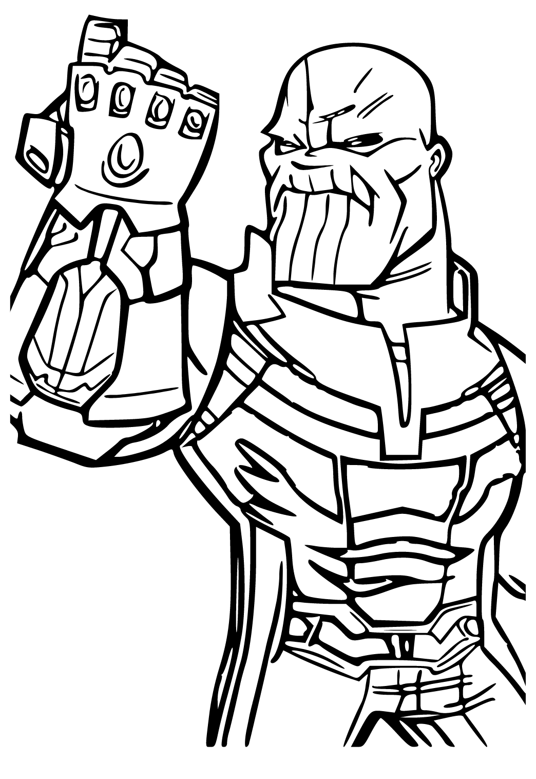 Free printable thanos costume coloring page for adults and kids