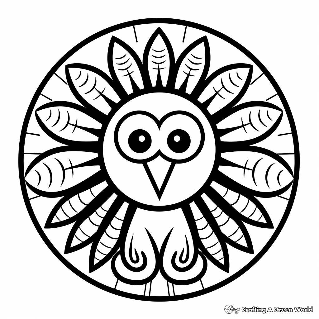 Turkey mandala coloring pages