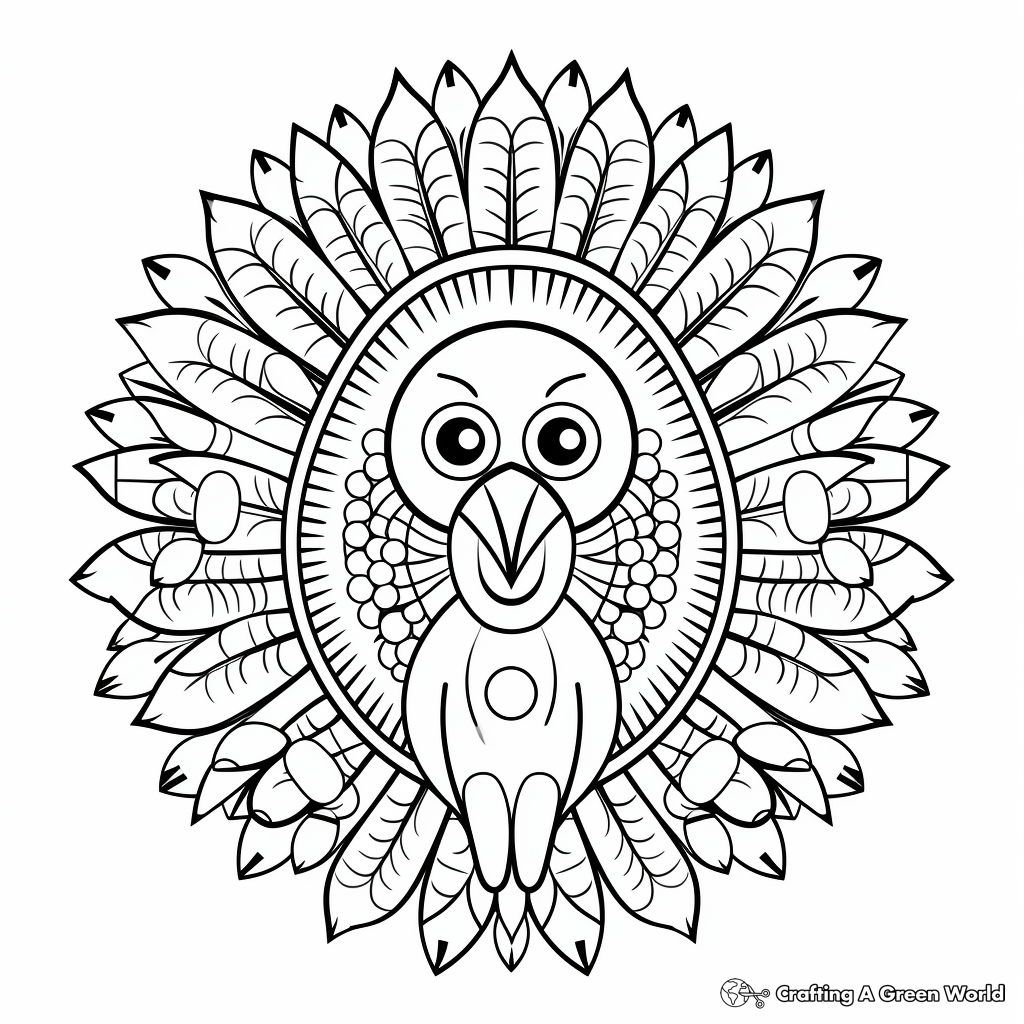 Turkey mandala coloring pages