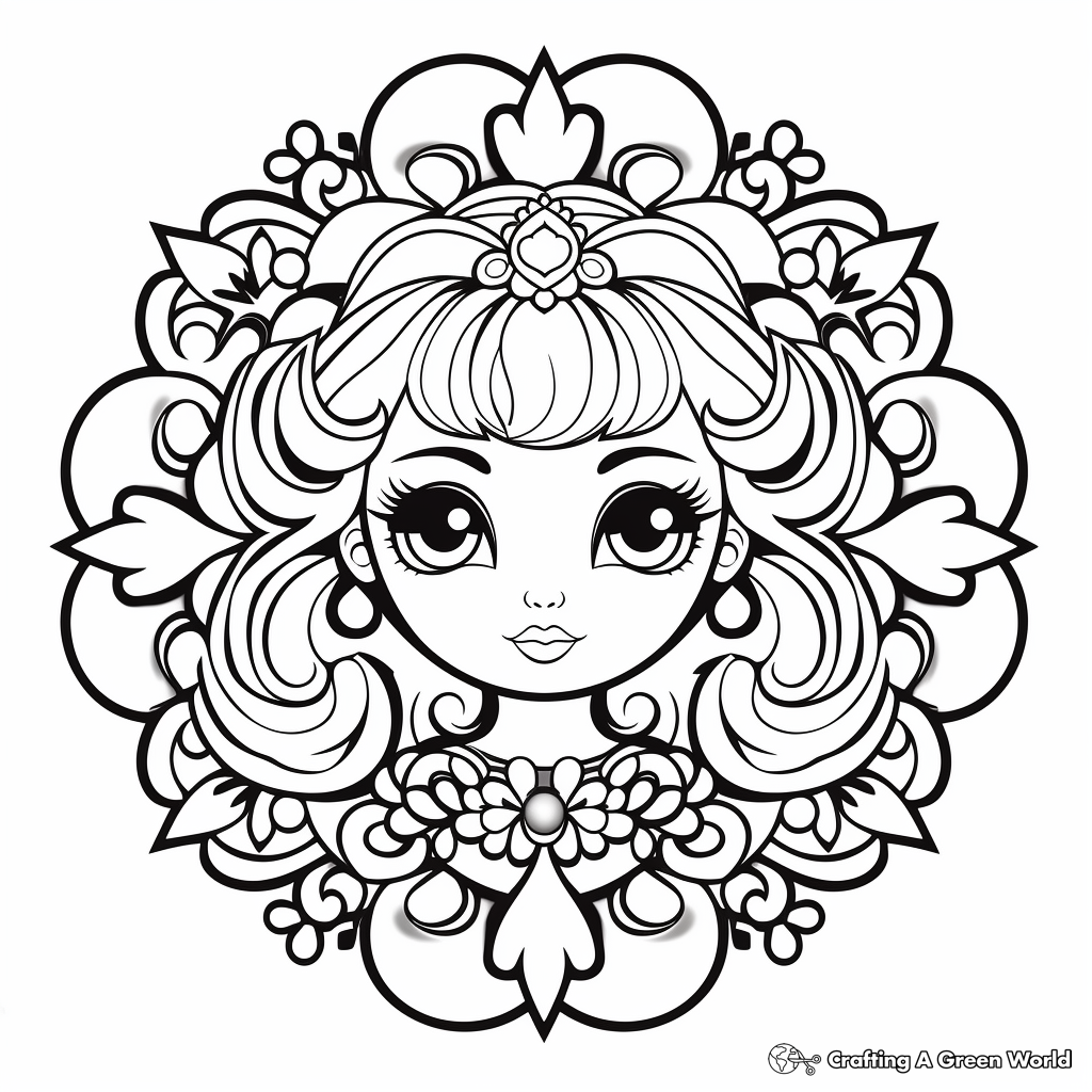 Girly mandala coloring pages