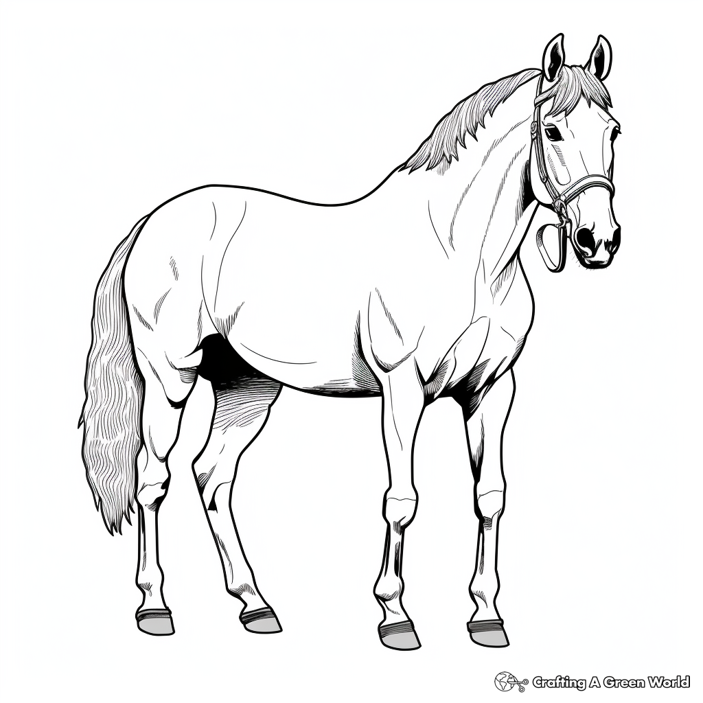 Hard horse coloring pages