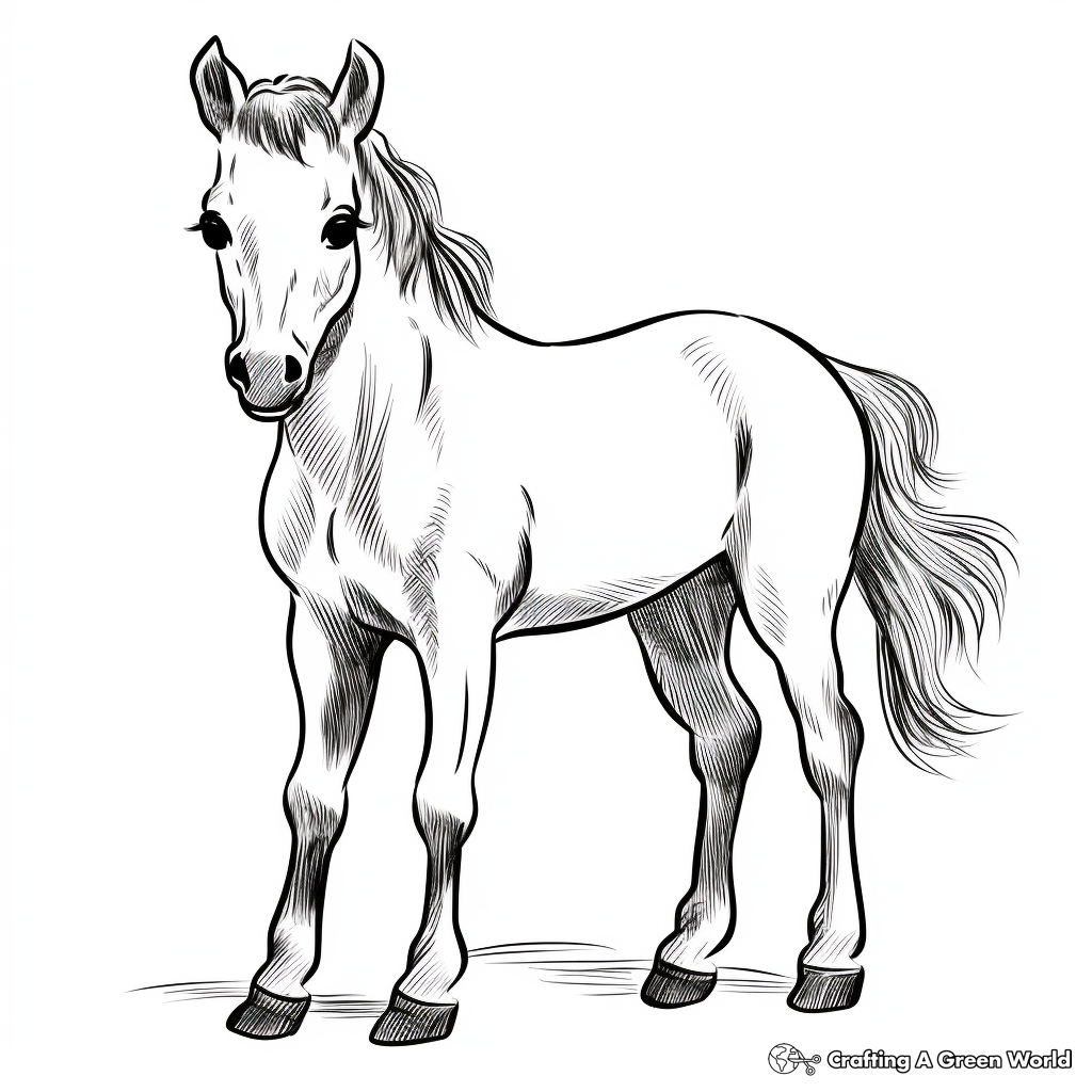 Realistic pony coloring pages