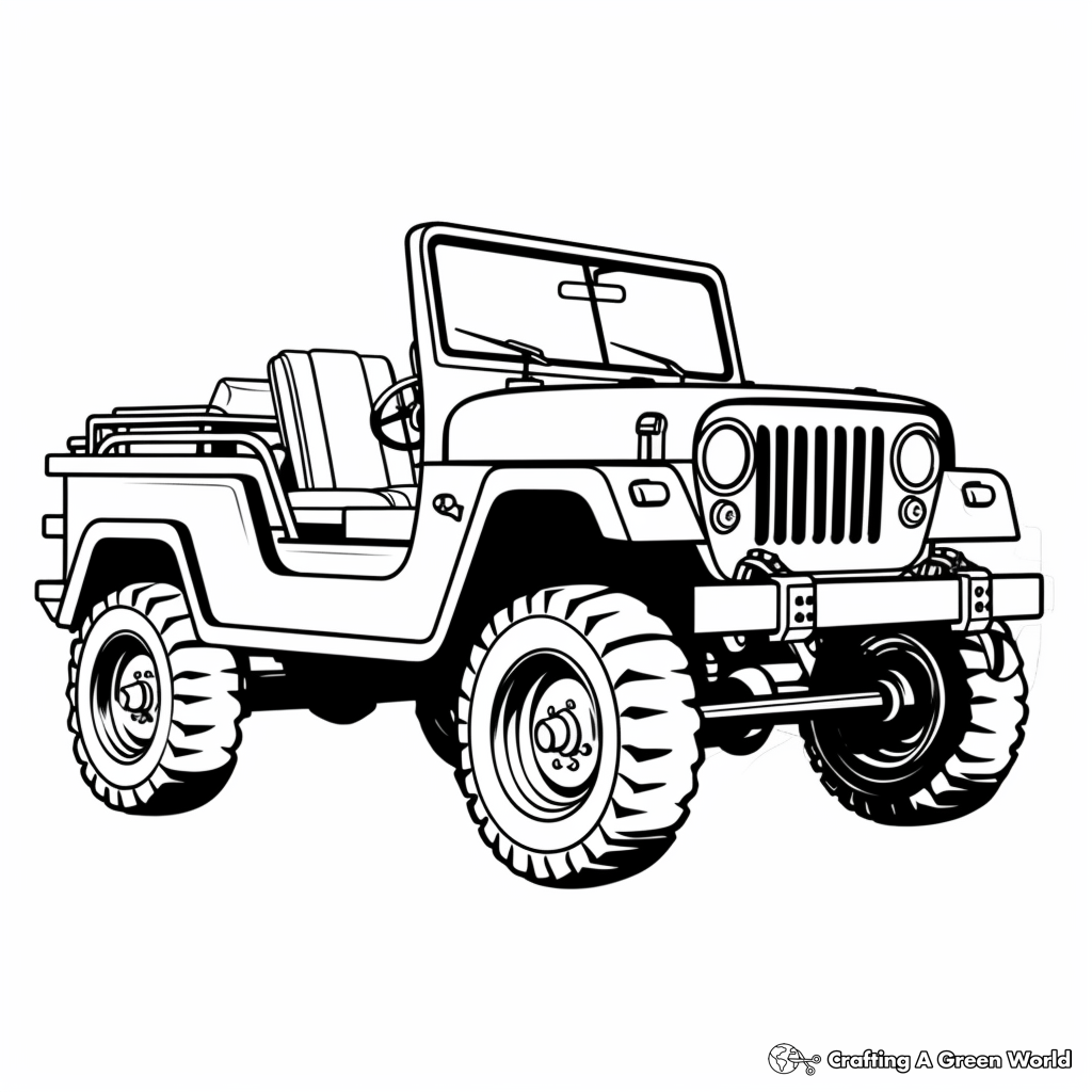 Army jeep coloring pages