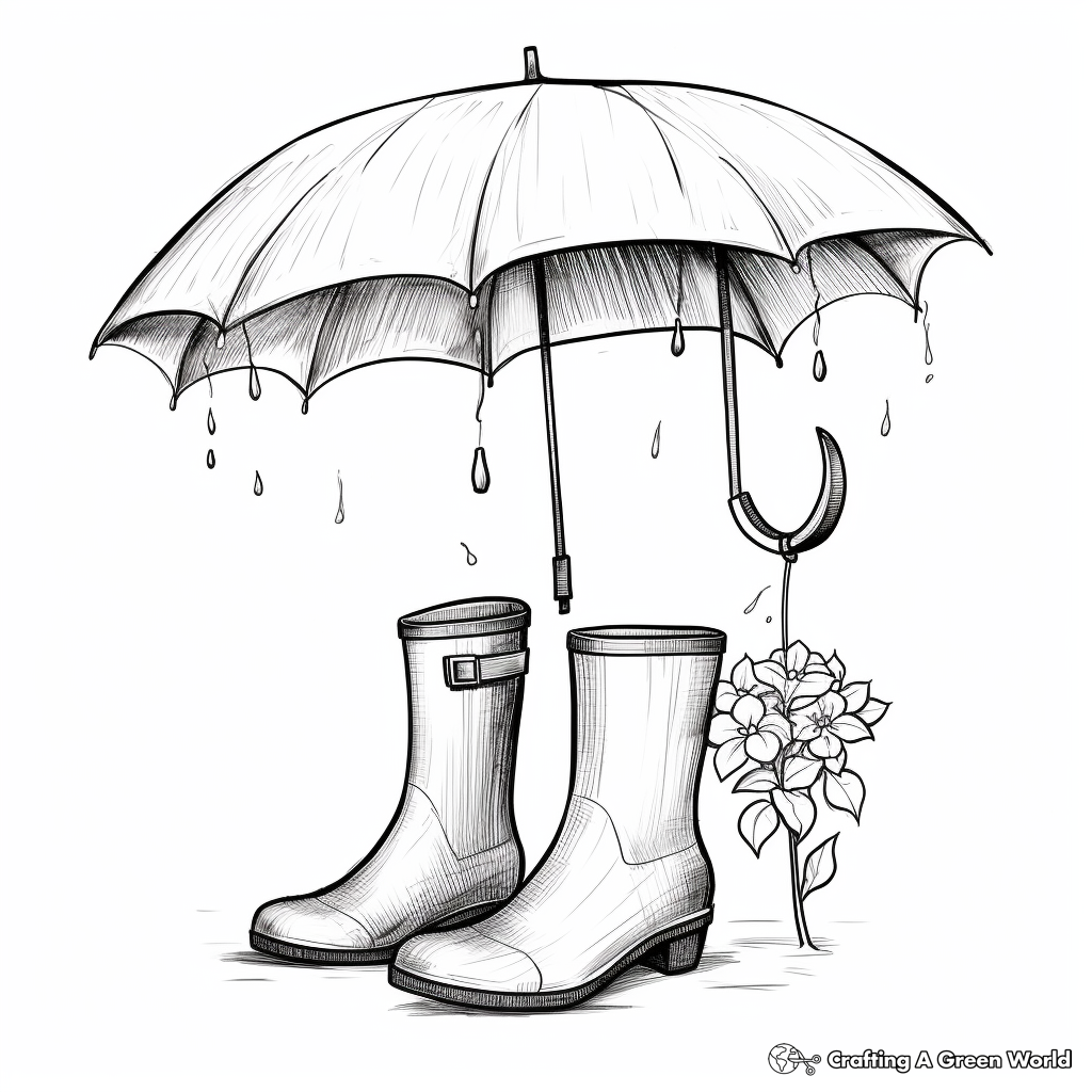 U is for umbrella coloring pages