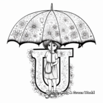 U is for umbrella coloring pages