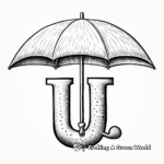 U is for umbrella coloring pages