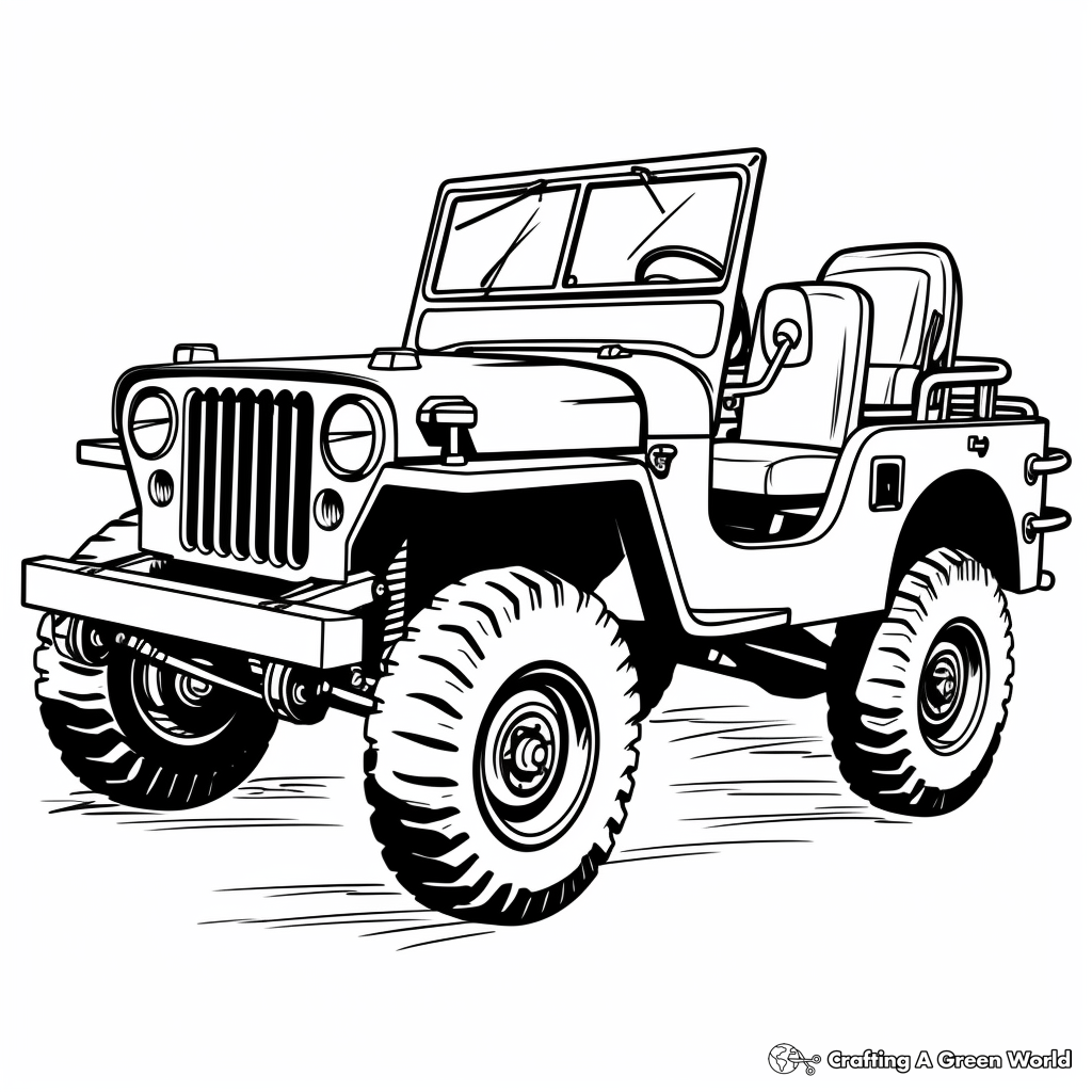 Army jeep coloring pages