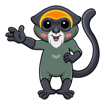 Cute de brazza s monkey cartoon holding blank sign rainforest signboard brazzas png and vector with transparent background for free download