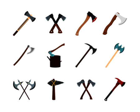 Axe flat icon vector weapon fantasy great png and vector with transparent background for free download