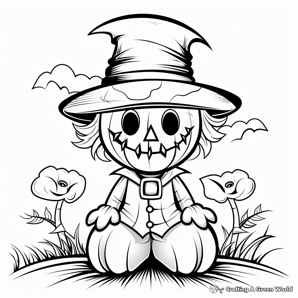 Pumpkin scarecrow coloring pages