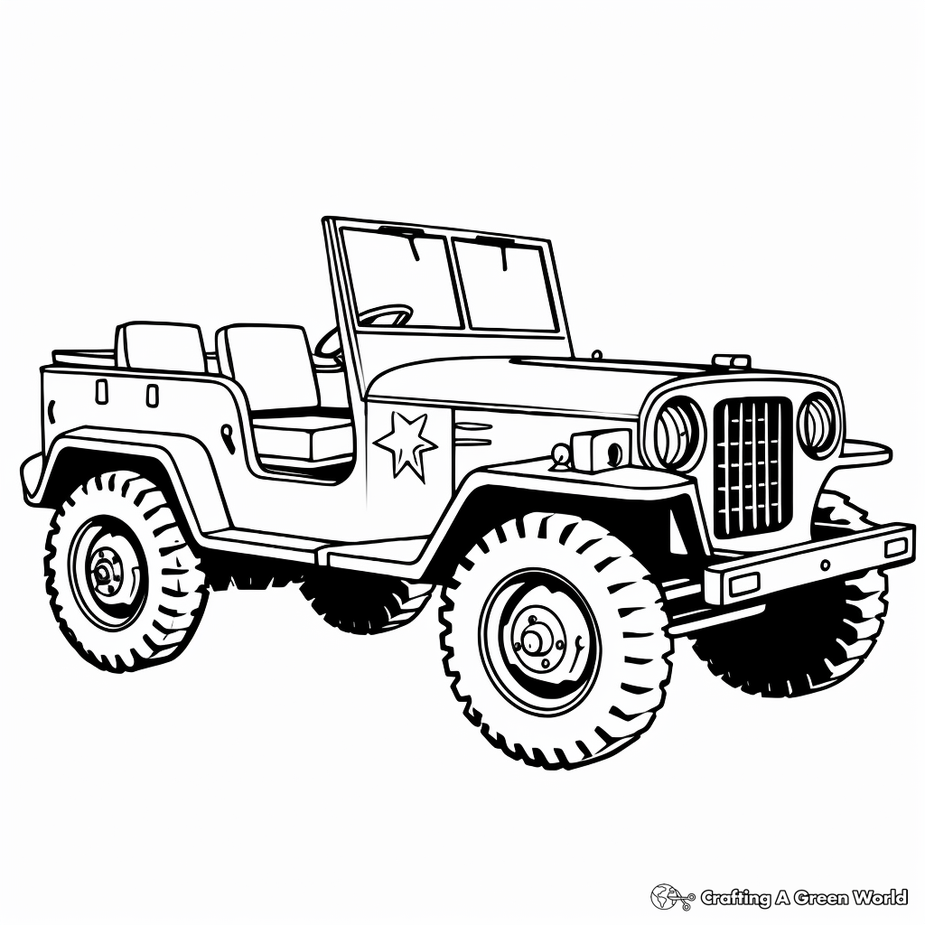 Army jeep coloring pages