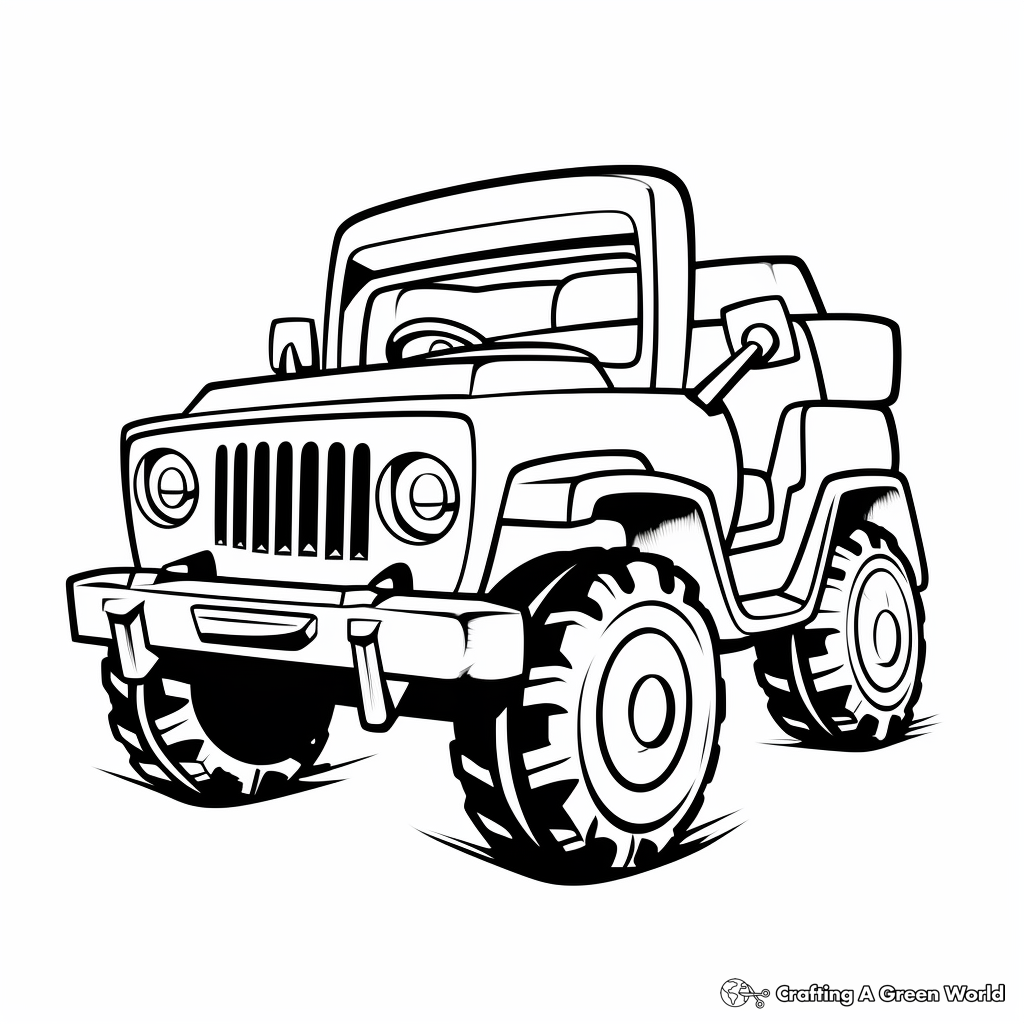 Army jeep coloring pages