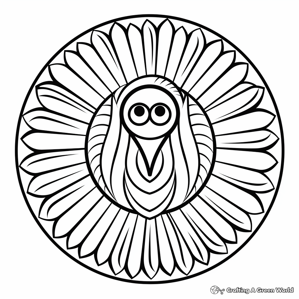 Turkey mandala coloring pages