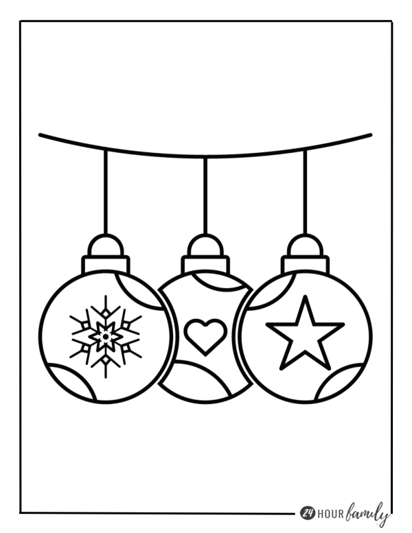 Christmas heart coloring pages