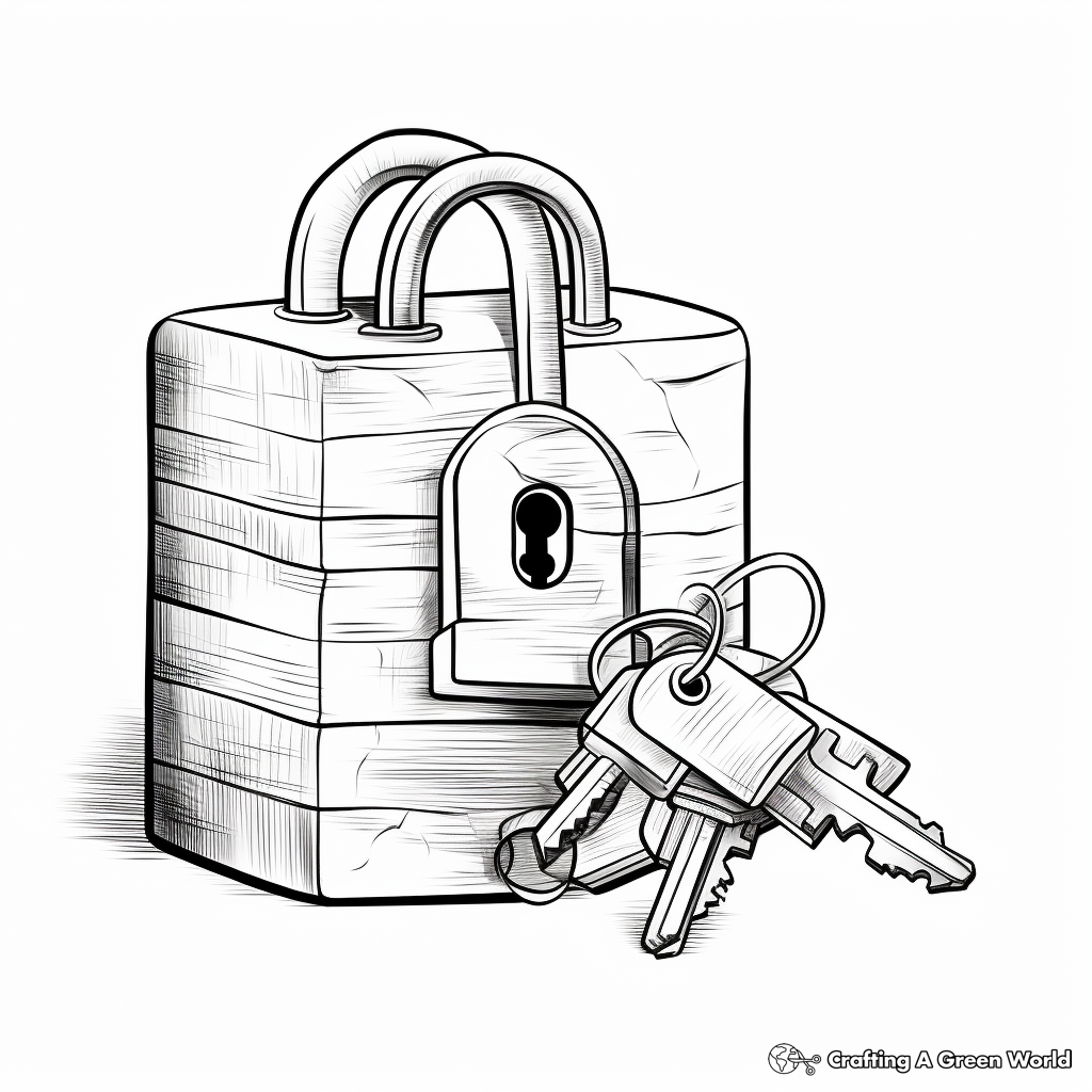 Lock and key coloring pages