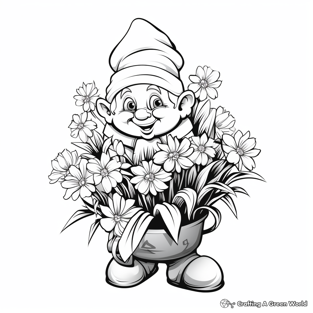 Spring gnome coloring pages