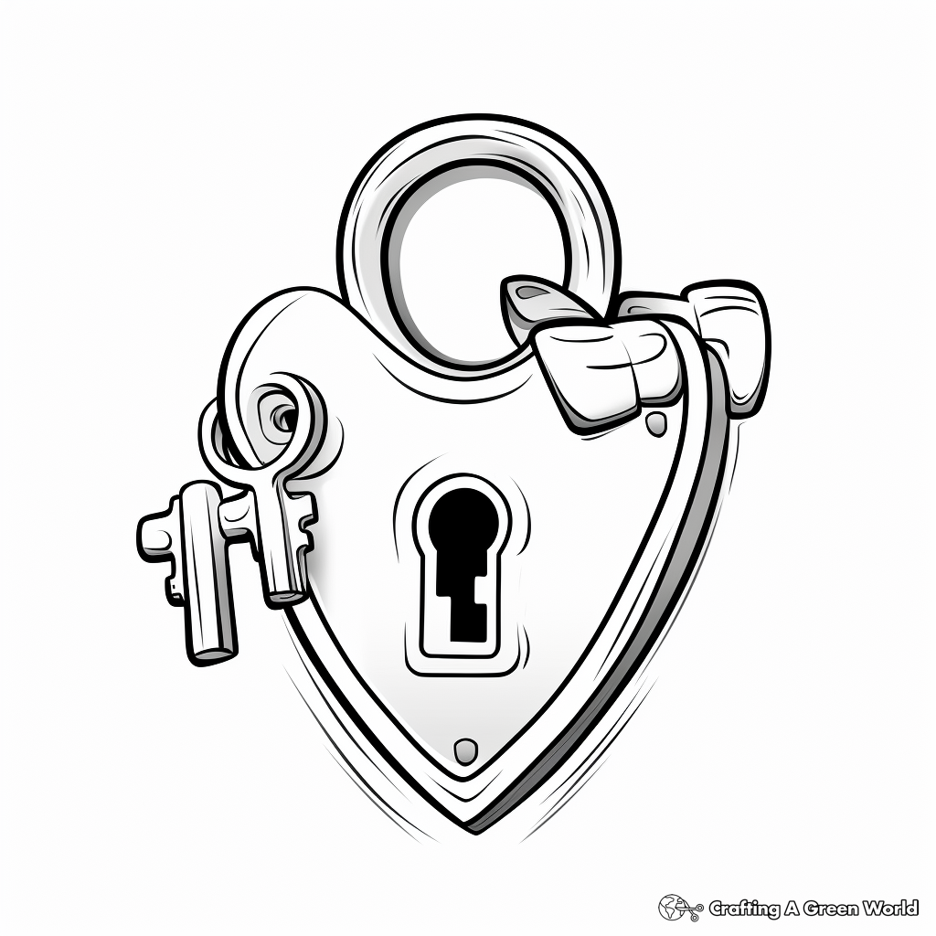 Lock and key coloring pages